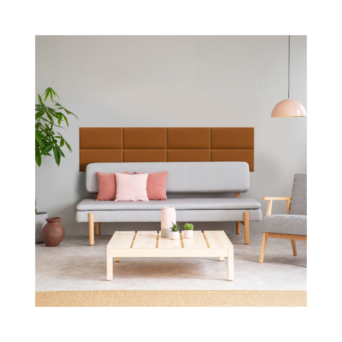 Gepolstertes Paneel in Honigfarbe